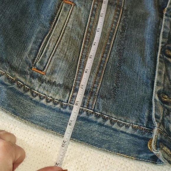 Ralph Lauren Black Label Polo Jeans Original Distress Slv Blue Sz L Jean Jacket - Picture 16 of 16